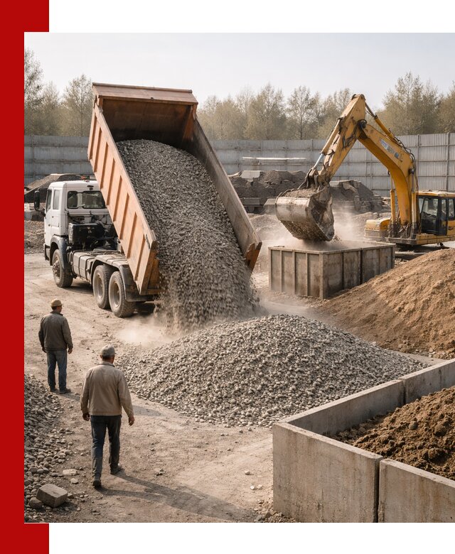 Доставка нерудных материалов с погрузкой и разгрузкой в Красногорске