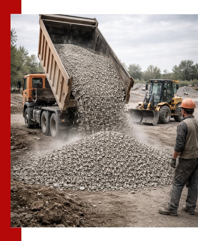 Доставка щебня в Красногорске крупными и мелкими фракциями