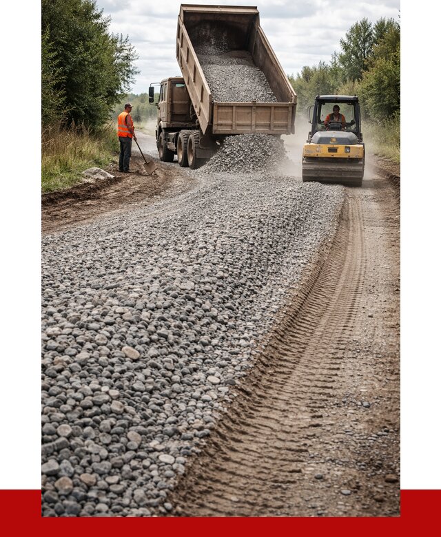 Щебень для отсыпки дороги в Красногорске от 2743 р. ПРОНЕРУДКрр