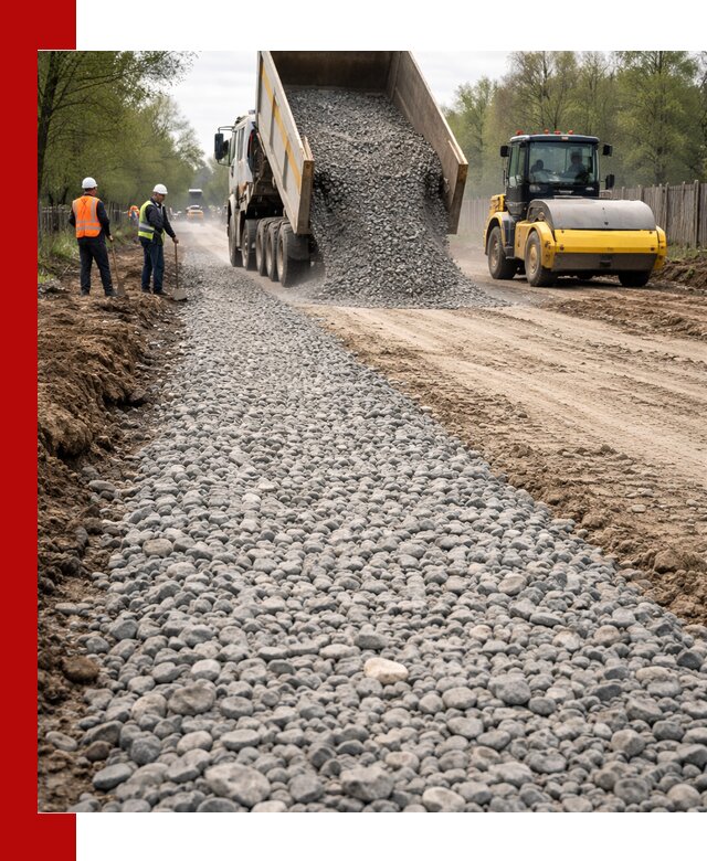 Доставка щебня для отсыпки дорог в Красногорске высокого качества