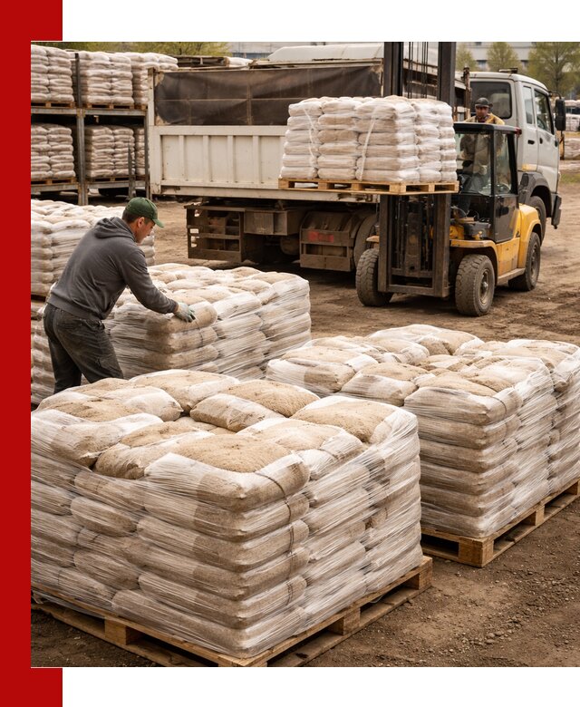 Карьерный песок в мешках с доставкой в Красногорске