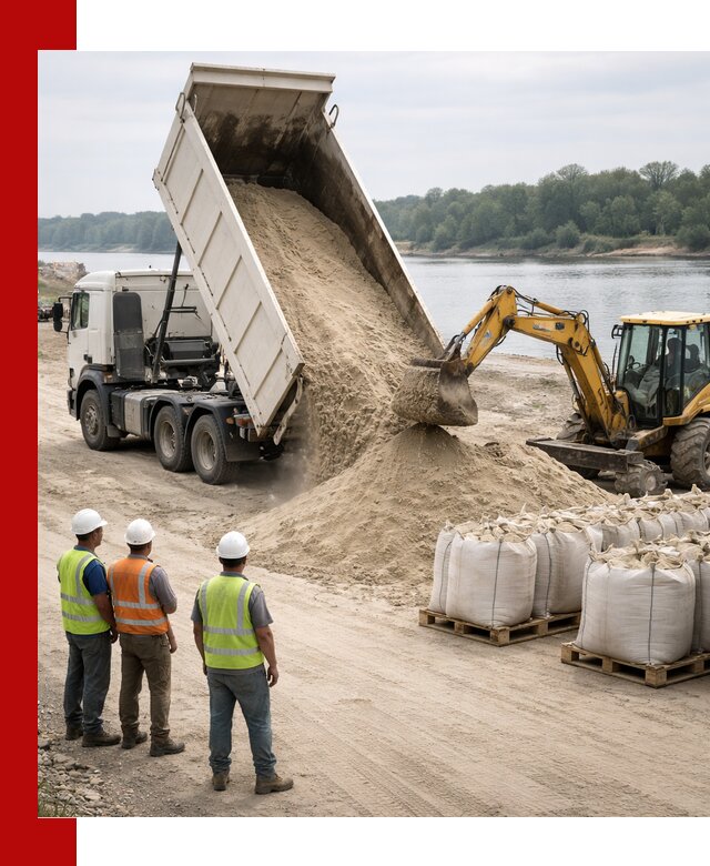 Доставка речного песка в Красногорске самосвалами и погрузкой