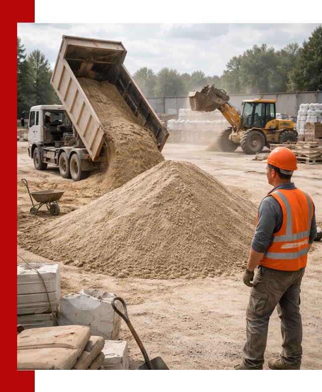 Доставка строительного песка с самосвалом в Красногорске