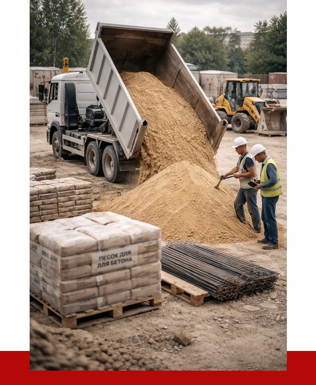 Песок для бетона в Красногорске от 2540 р. с доставкой, ПРОНЕРУДКрр