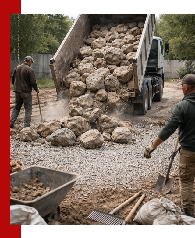 Доставка и укладка булыжника в Красногорске
