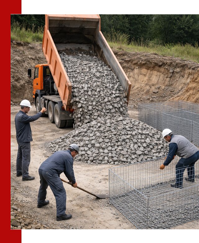 Камень для габионов с доставкой в Красногорске быстро и надёжно