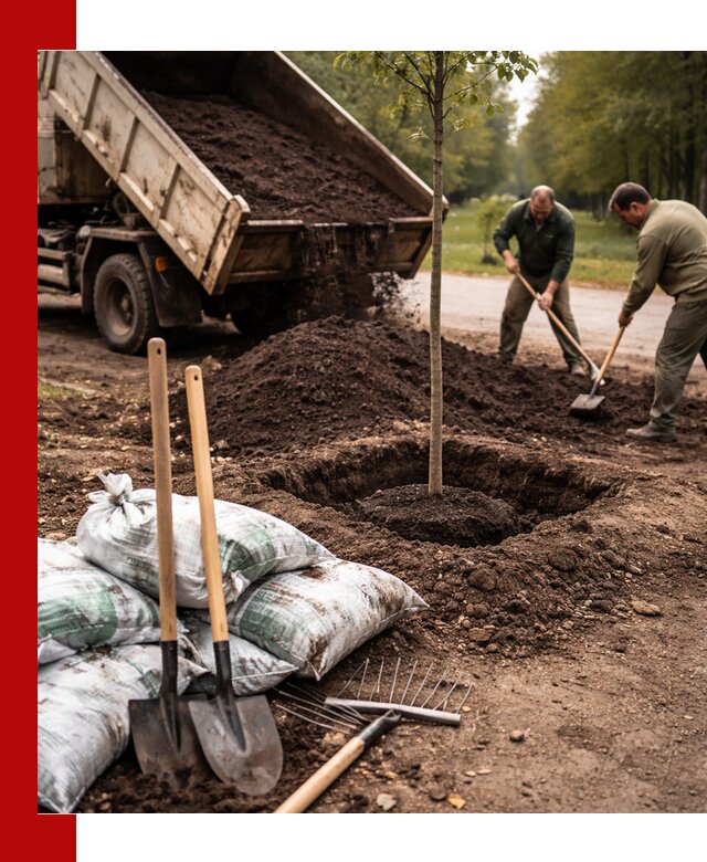 Грунт для посадки деревьев в Красногорске — доставка и подготовка почвы