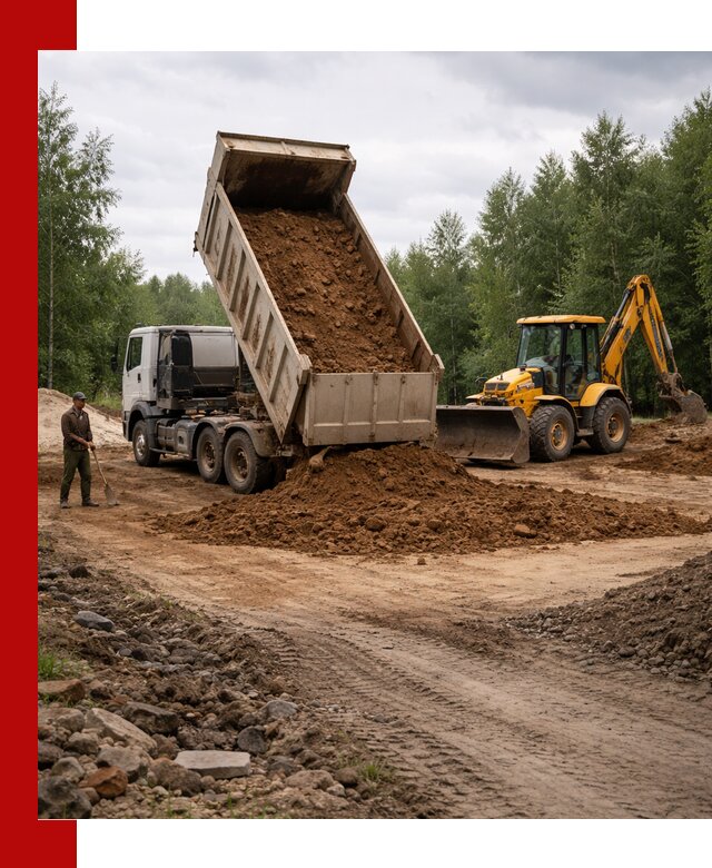 Доставка суглинка самосвалами в Красногорске подсыпка и планировка
