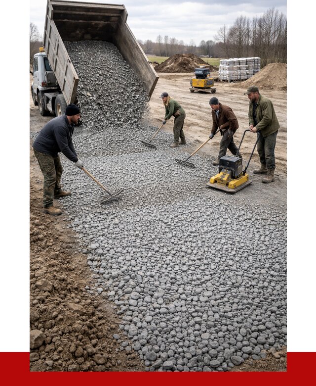 Устройство щебеночной подушки в Красногорске от 4572 р. ПРОНЕРУДКрр