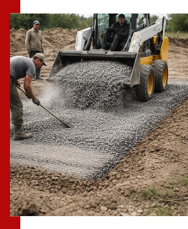 Устройство щебеночной подушки в Красногорске для дорог и фундаментов
